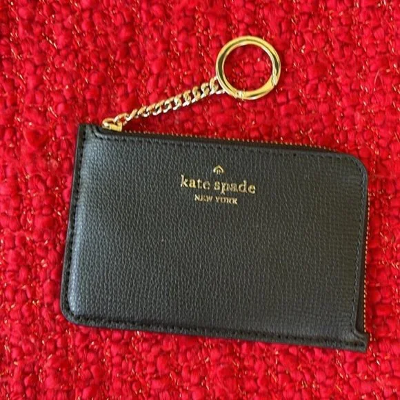 Kate Spade Darcy Medium L-Zip Card Holder Black - Picture 1 of 15